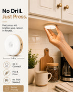 EZVALO Under Cabinet Lighting, 1000mAh Rechargeable Puck Lights with Remote, 3 Color (additional view 1)