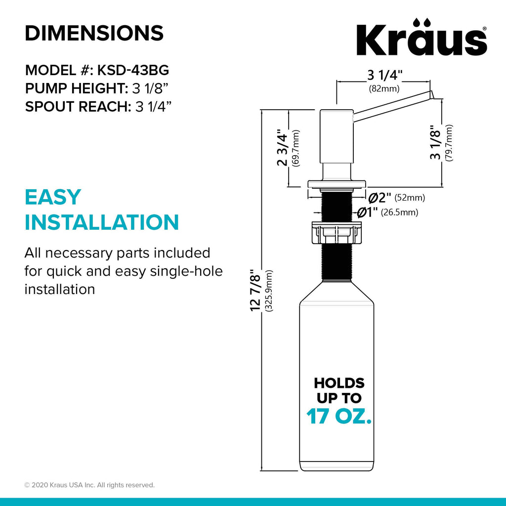 KRAUS Kitchen Soap Dispenser KSD-43 - Brushed Gold view 5