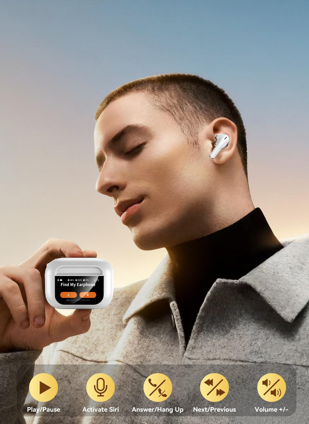 Wireless Earbuds, Smart Touchscreen Ear Buds, ANC Headphones, Bluetooth 5.4 (additional view 6)