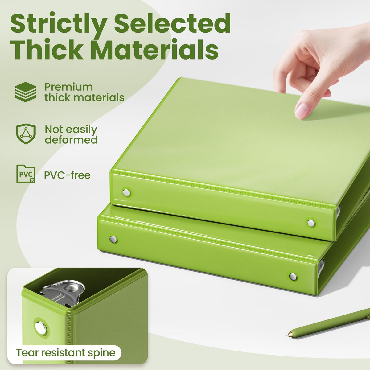 SUNEE 3 Ring Binder 1 Inch 1 Pack, Clear View Binder Three Ring PVC-Free (Fit 8.5x11 Inches) for School or Office
