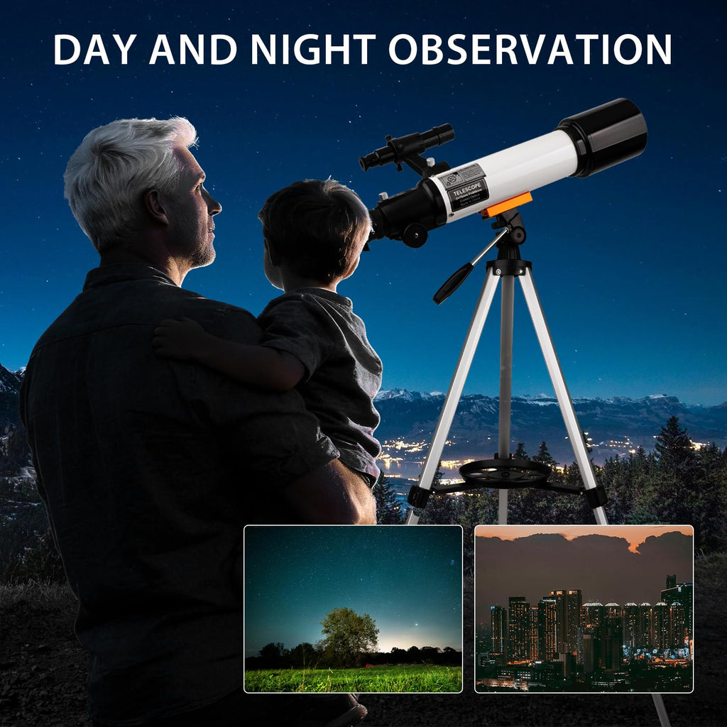 NEYLANG Telescope, 70mm Aperture Portable Refractor Telescope for Astronomy Beginners - White / 70x500MM view 7