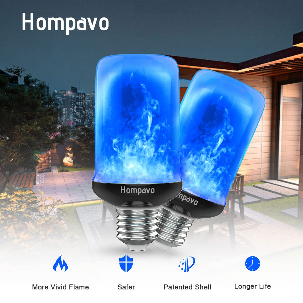 Hompavo 【Upgraded Flame Light Bulbs for Home Decor with Upside Down Effect (HPFLAB-US-FT) (Pack of 2)