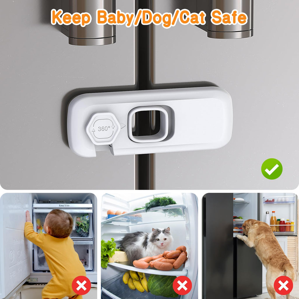 Fridge Locks for Kids with Strong Adhesive - White / 5 Pack view 1
