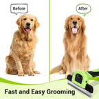 MIU COLOR Pet Grooming Brush Deshedding Tool for Dogs & Cats - Apple Green / Short and Medium Hair view 3