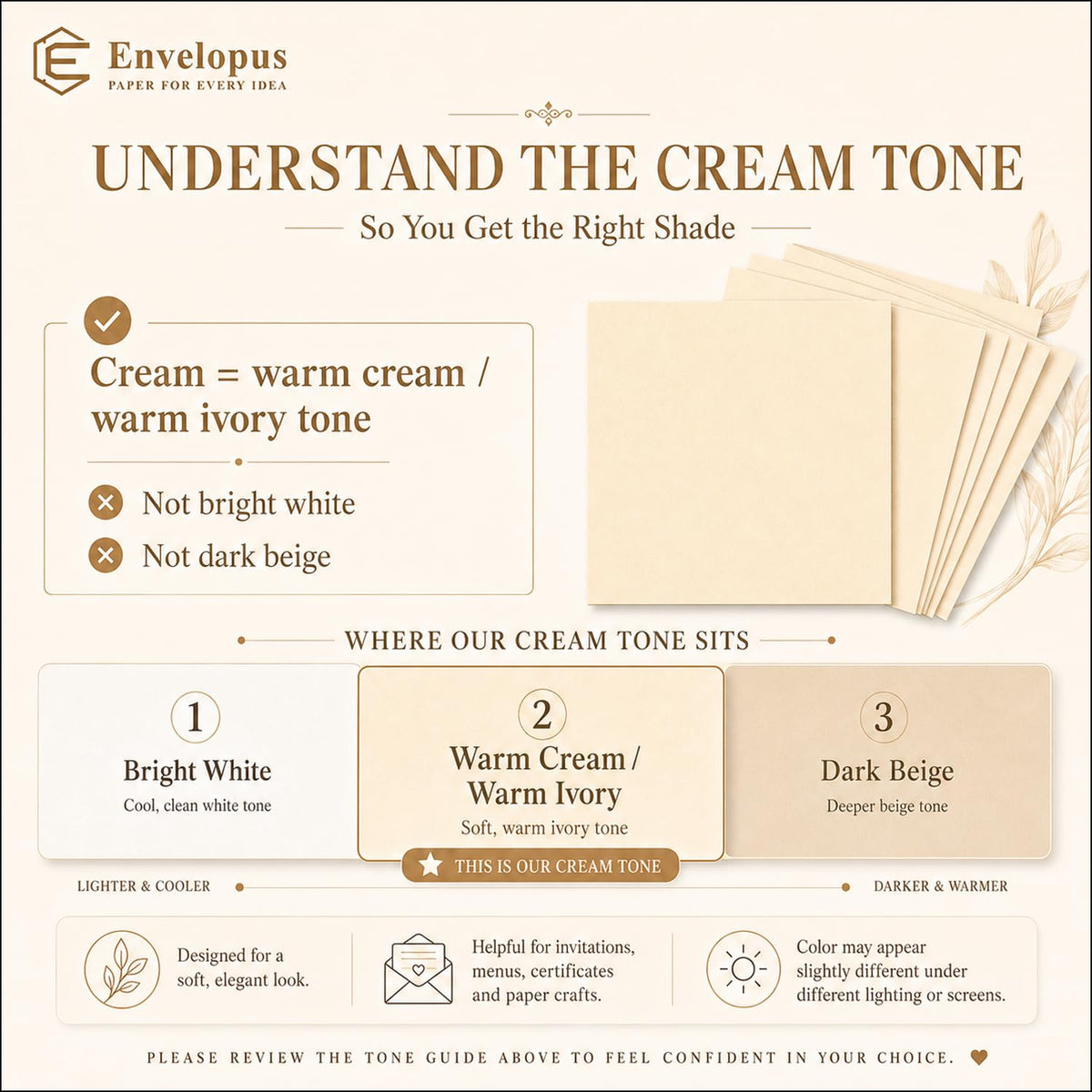 Envelopus 8.5 x 11 Cover Stock - Cream view 2