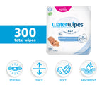 WaterWipes Sensitive+ Newborn & Baby Wipes, 3-In-1 Cleans, Cares, Protects, 99.9% Water, Unscented & Hypoallergenic (Pack of 5)