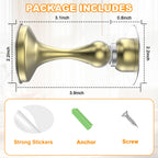 Crosize Magnetic Door Stoppers 2 Pack, Stainless Steel Door Stops, – Gold