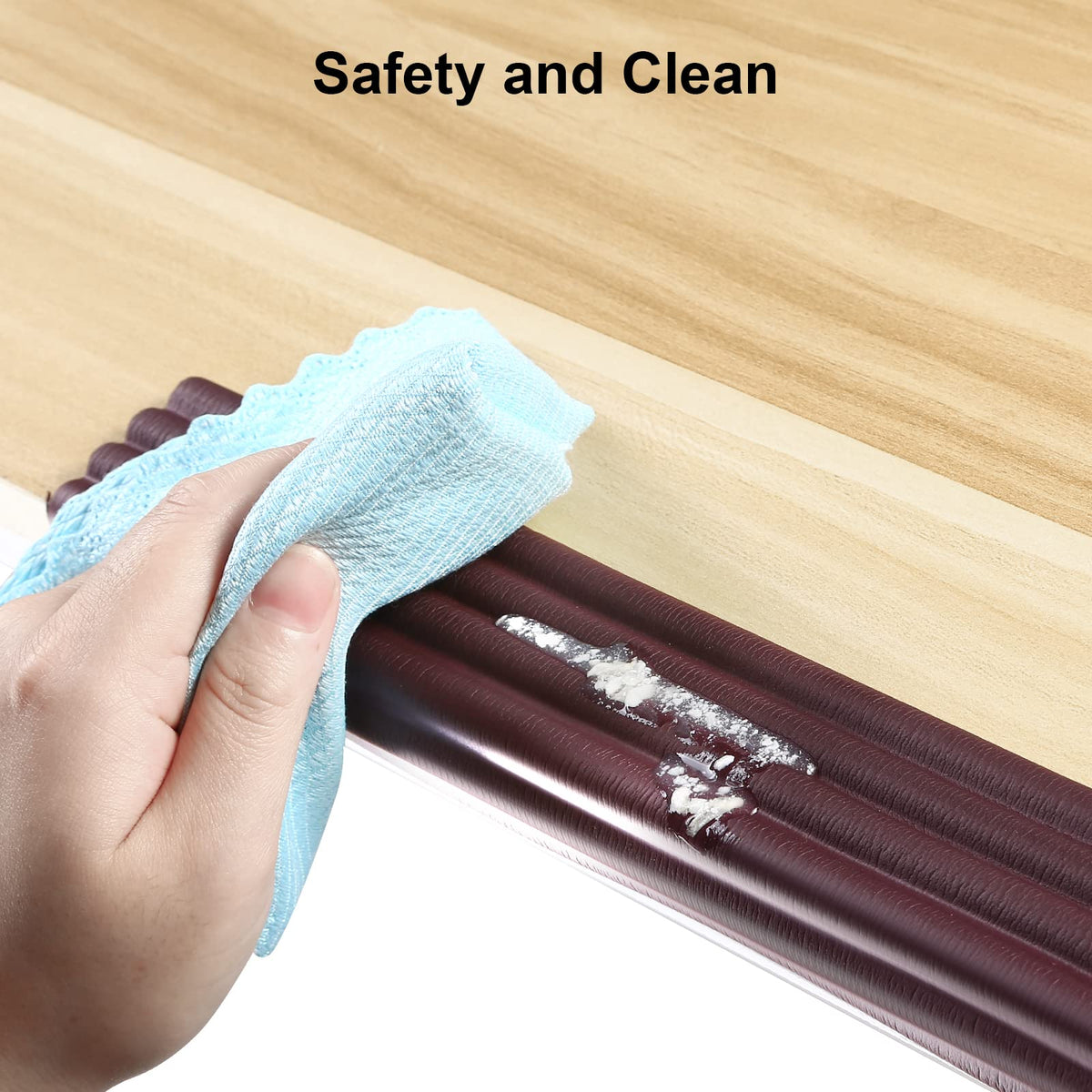Dovesail Upgrade Baby Proofing Edge Guards 6.6ft Protector with 3M Adhesive Double Sided Tape - Brown - 16.4 Feet view 4