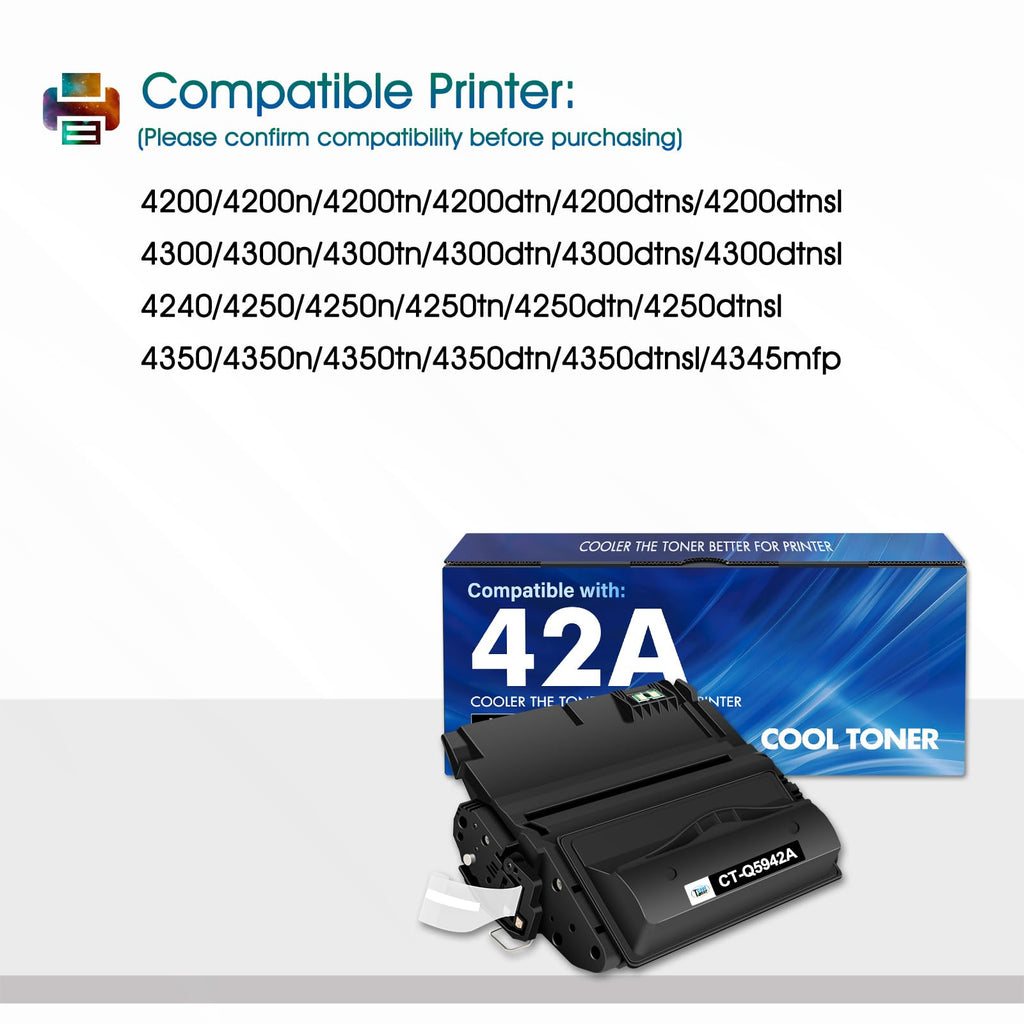 Q5942A 42A Black Toner Cartridge 1-Pack for HP 42X Q5942X Q1338A Q1338X (additional view 1)