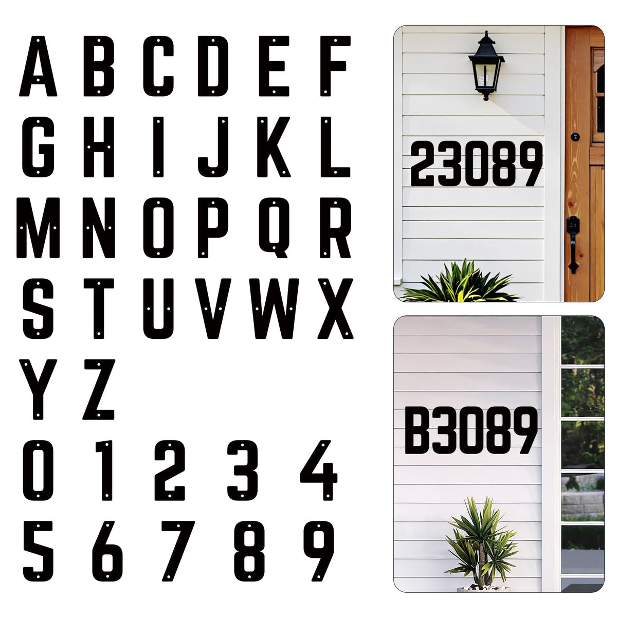 SpNo1-MS 28 Inch 5 PCS Custom Metal House Numbers, Metal Address Numbers, Modern Black House Number for Outside