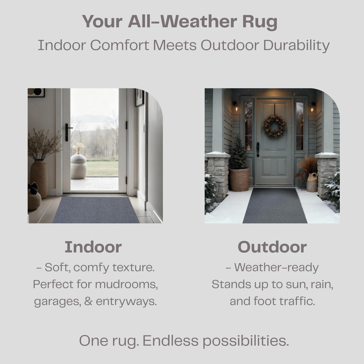 iCustomRug Ribbed Hallway Runner Rug, 3' x