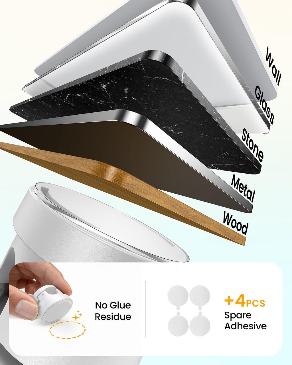 Silkland 360° Rotable Cable Clips - White / 6 Pack view 4