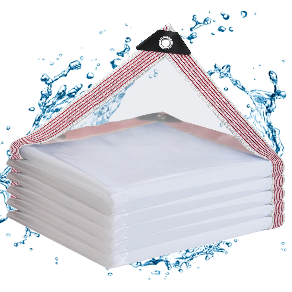 Welacymet Clear Vinyl Tarp,10 Mil UV Resistant Waterproof Cover - 8x20 ft