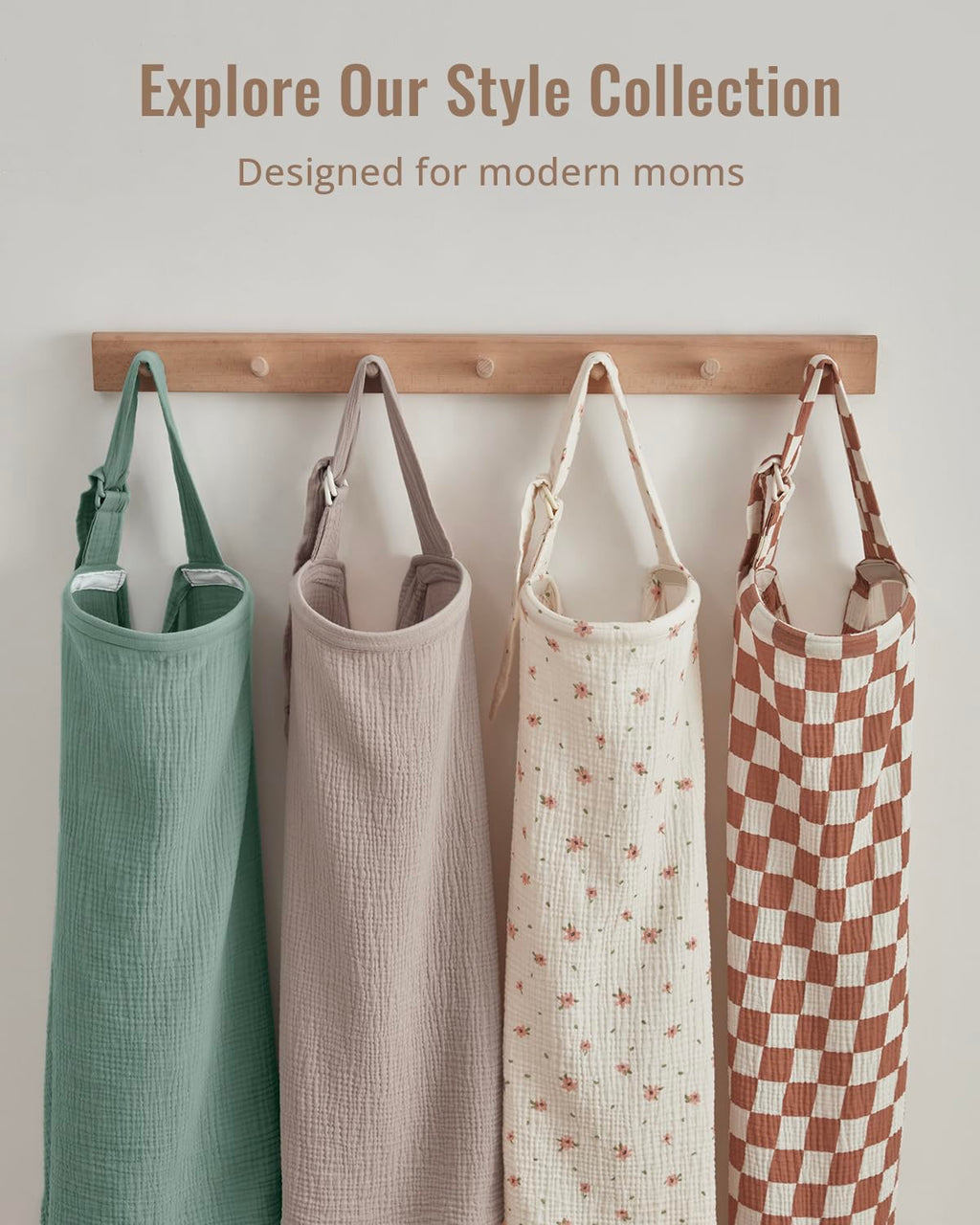 Blissful Diary Muslin Nursing Cover for Breastfeeding, Breathable Breastfeeding Cover up with Arch Neckline for Women