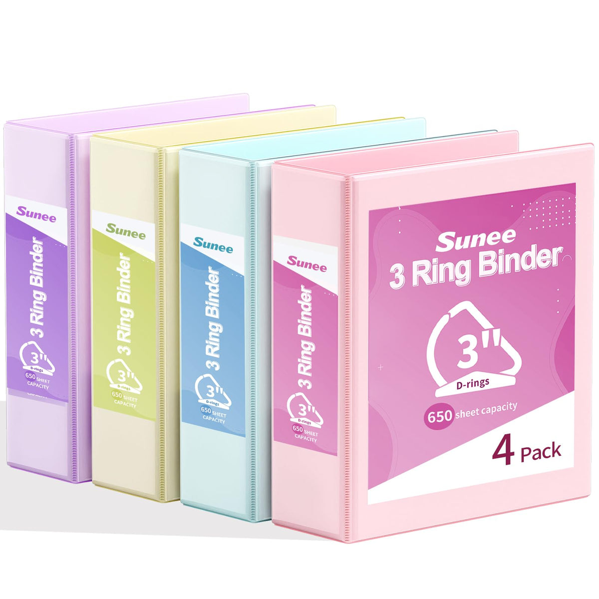 SUNEE 3 Ring Binder - 3 Inch