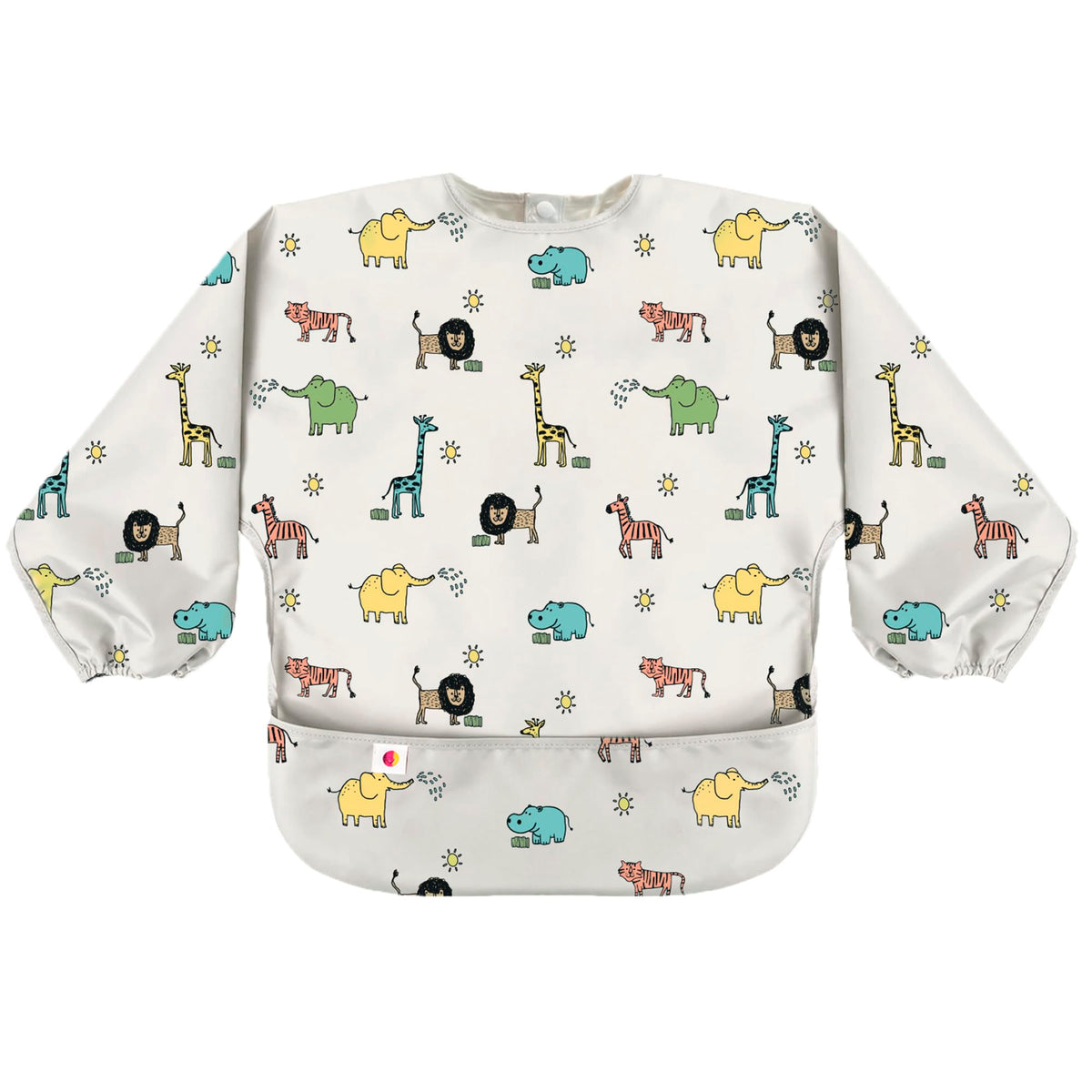 San Baby Bib for Eating – Waterproof Baby Smock Bib, Mess-Proof Wearable Bib Apron - Multicolor Long Sleeved