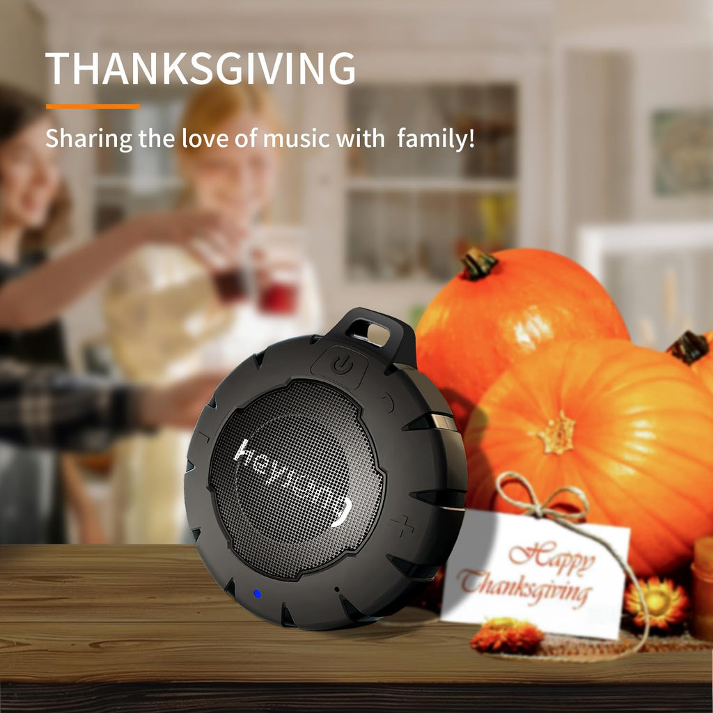 HEYSONG Waterproof Shower Bluetooth Speaker - Black Lightless view 5