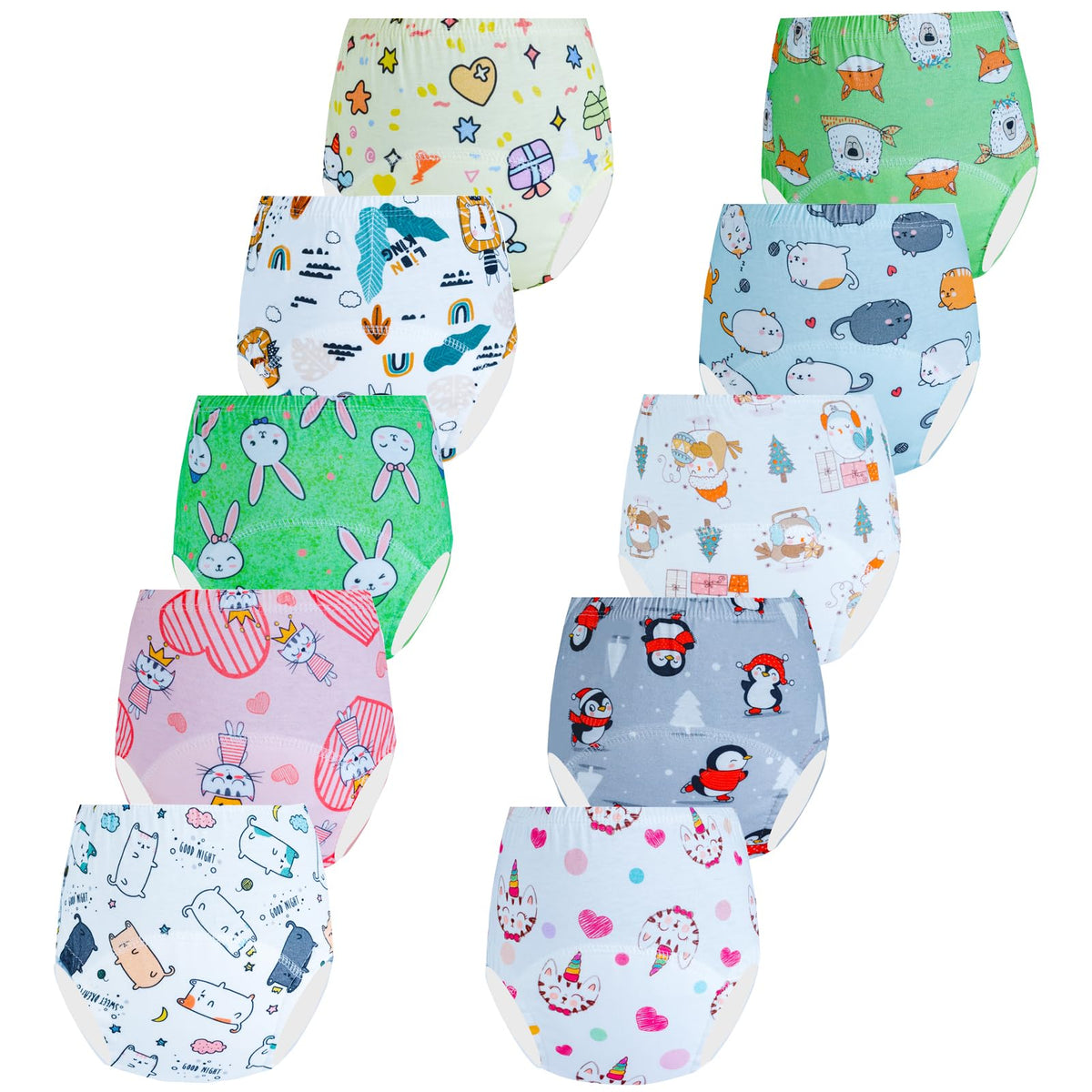Toddler Potty Training Underwear for Girls, Learning Training Pants - Multicolor10 / 4-5T