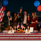 CXPSINC 54 Inch Plastic Table Cover Roll Disposable Tablecloth with Slide Cutter - American Flag / 3600" x 54" (Rectangular) view 4
