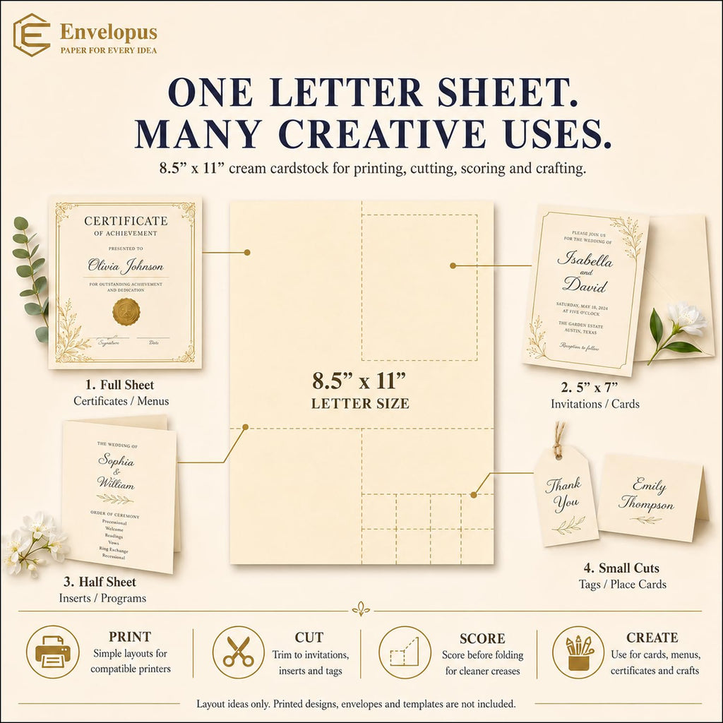 Envelopus 8.5 x 11 Cover Stock - Cream view 6