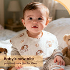 DOSMINE Organic Cotton Muslin Baby Bibs for Drooling & Teething - Apricot view 6