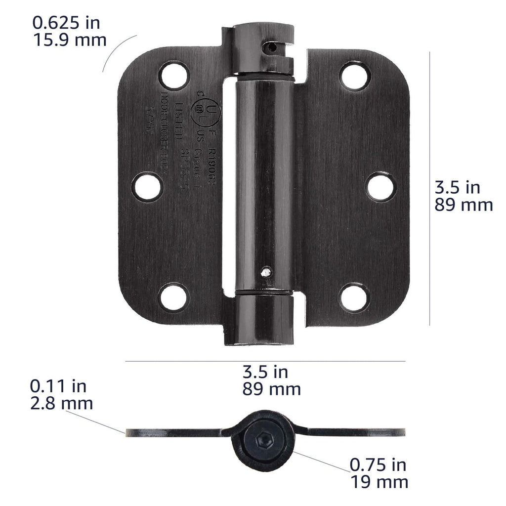 Amazon Basics Self-Closing Door Hinge, 3.5 Inch x 3.5 Inch