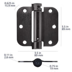 Amazon Basics Self-Closing Door Hinge, 3.5 Inch x 3.5 Inch