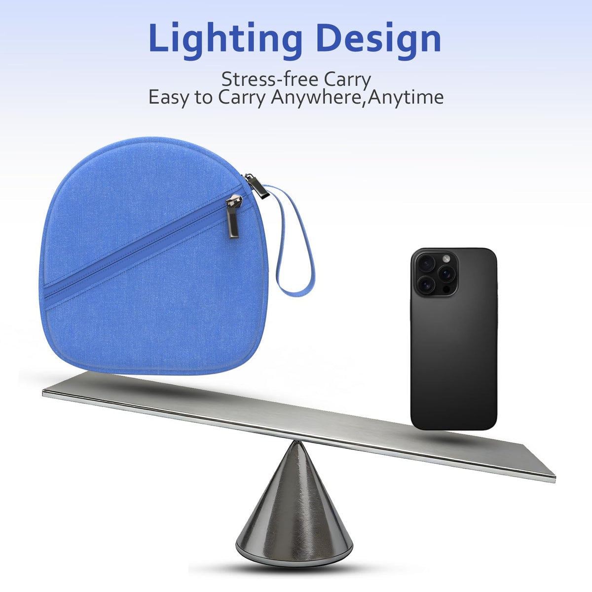 Headphone Case Compatible with JBL/Beats/Sony/BERIBES/SoundCore/TOZO/KVIDIO/JLab/Bose, Ultra-Thin Headphone Bag Travel Carrying Universal - Blue view 5
