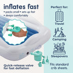 Hiccapop Inflatable Toddler Bed with Safety Bumpers, Kids Travel Bed, – Navy (HP-ITB)