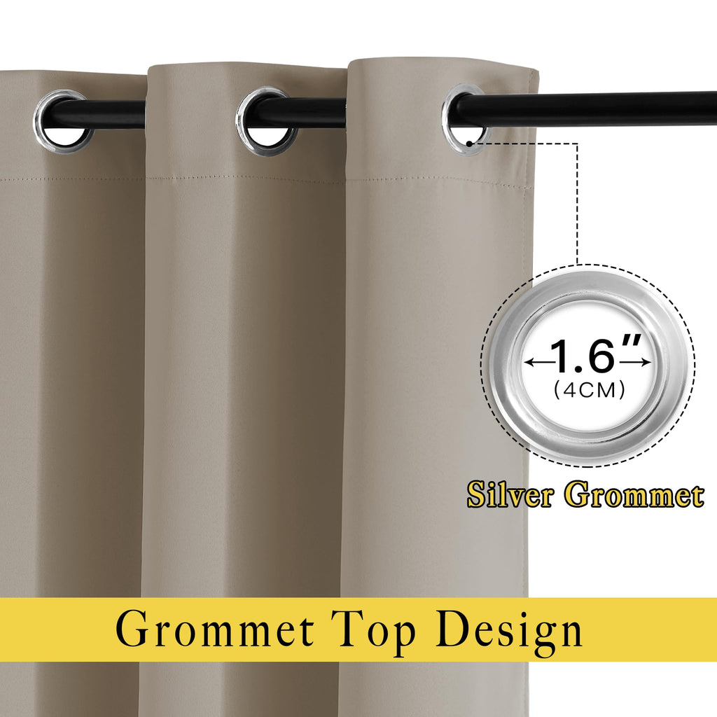 NICETOWN Bedroom Curtains Blackout Draperies - Noise Reducing Thermal Insulated Window Decorative Blackout (Pack of 2)