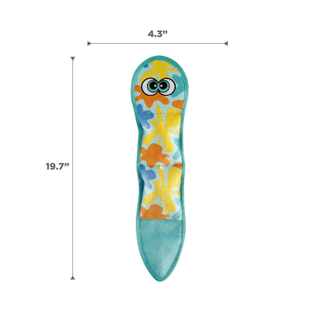 Outward Hound Tough Skinz Durable Squeaky Dog Toy with Two Tough Layers, Snake, Blue (additional view 6)