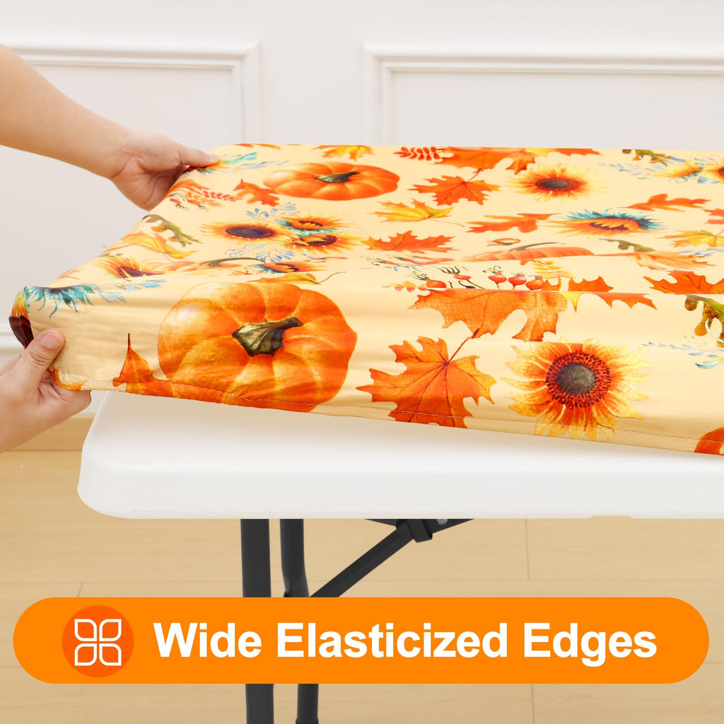 Smiry Rectangle Table Cloth, Waterproof Plastic Table Cover - Gold / 72" x 30" (Rectangular) view 1