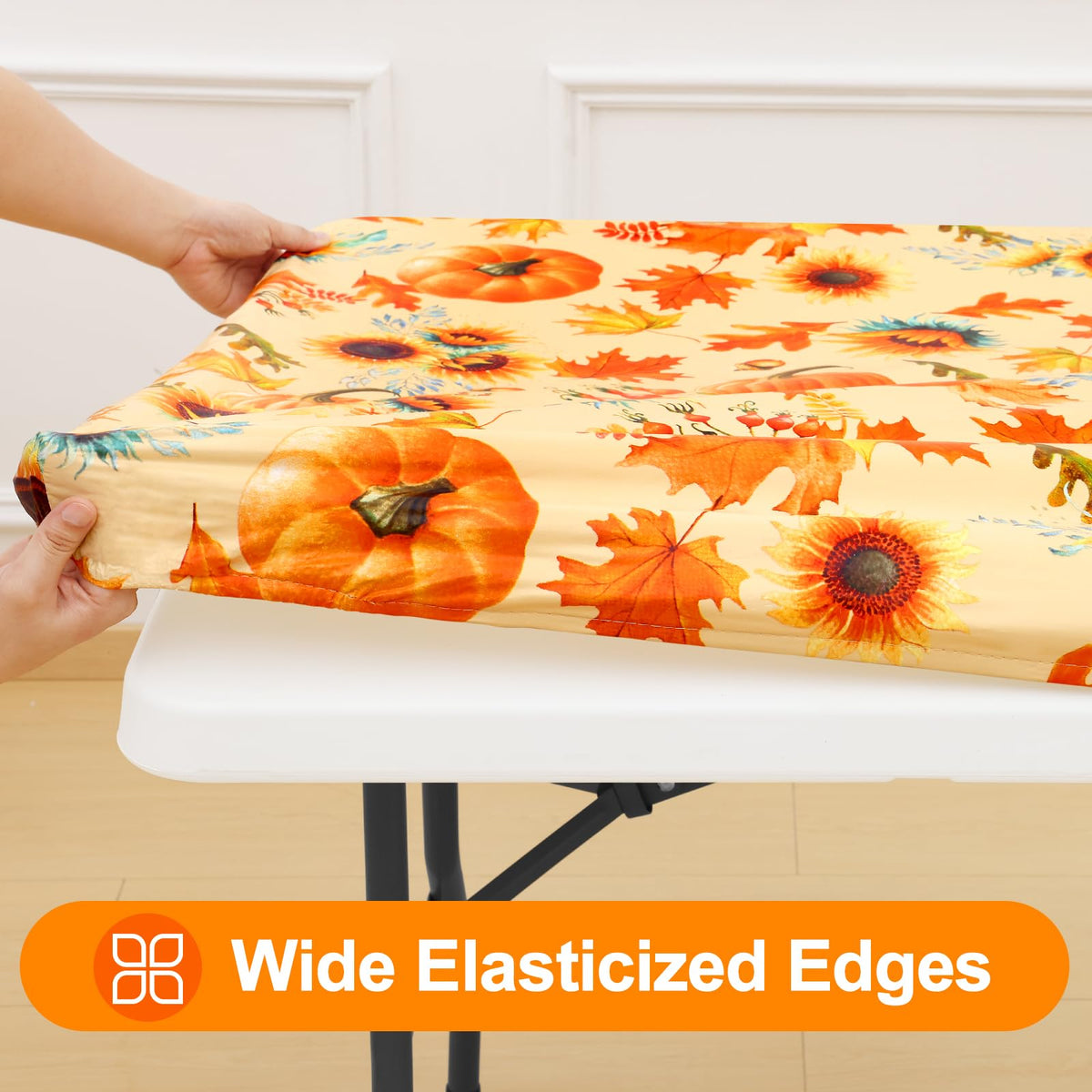 Smiry Rectangle Table Cloth, Waterproof Plastic Table Cover - Gold / 72" x 30" (Rectangular) view 1