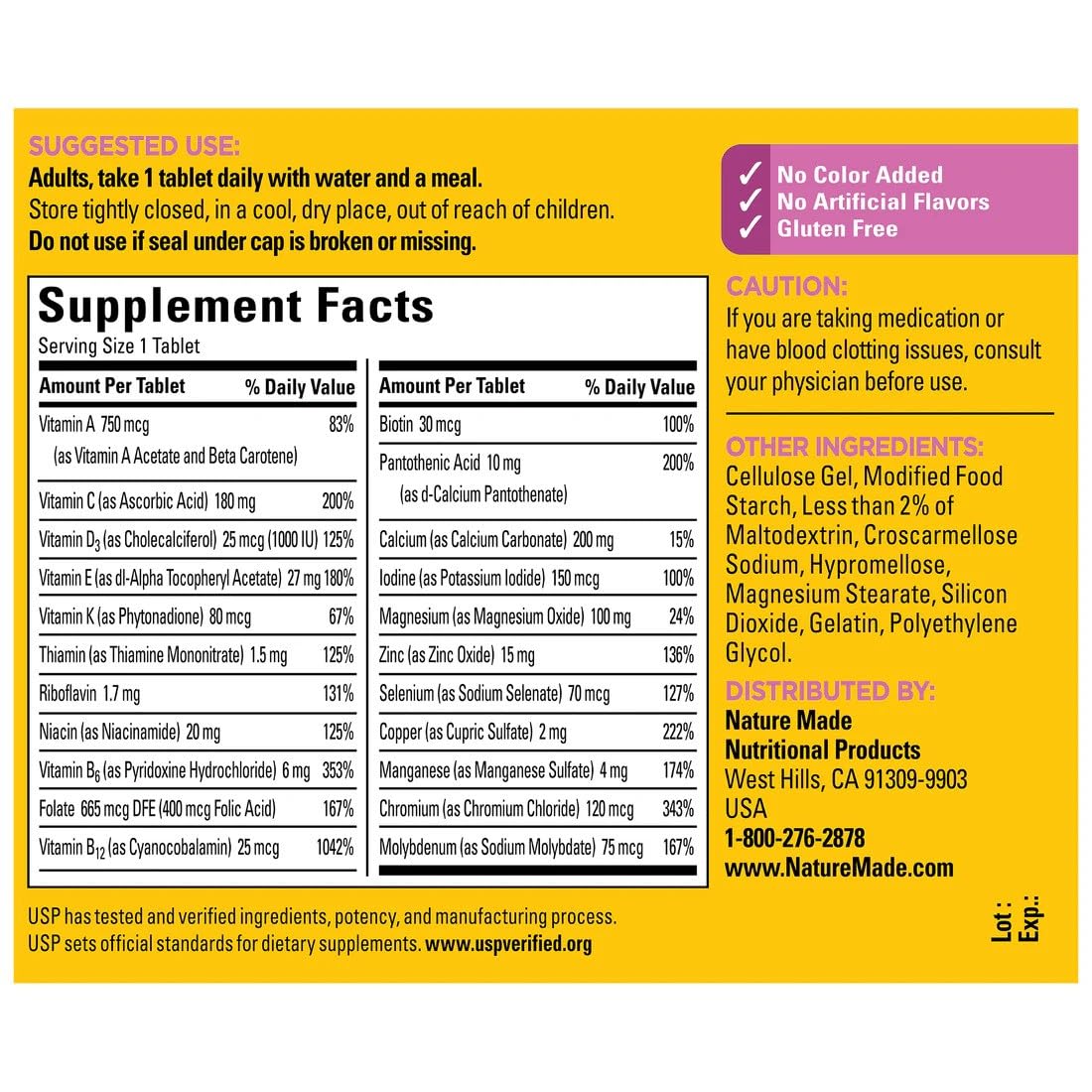 Nature Made Multivitamin 50+ Tablets