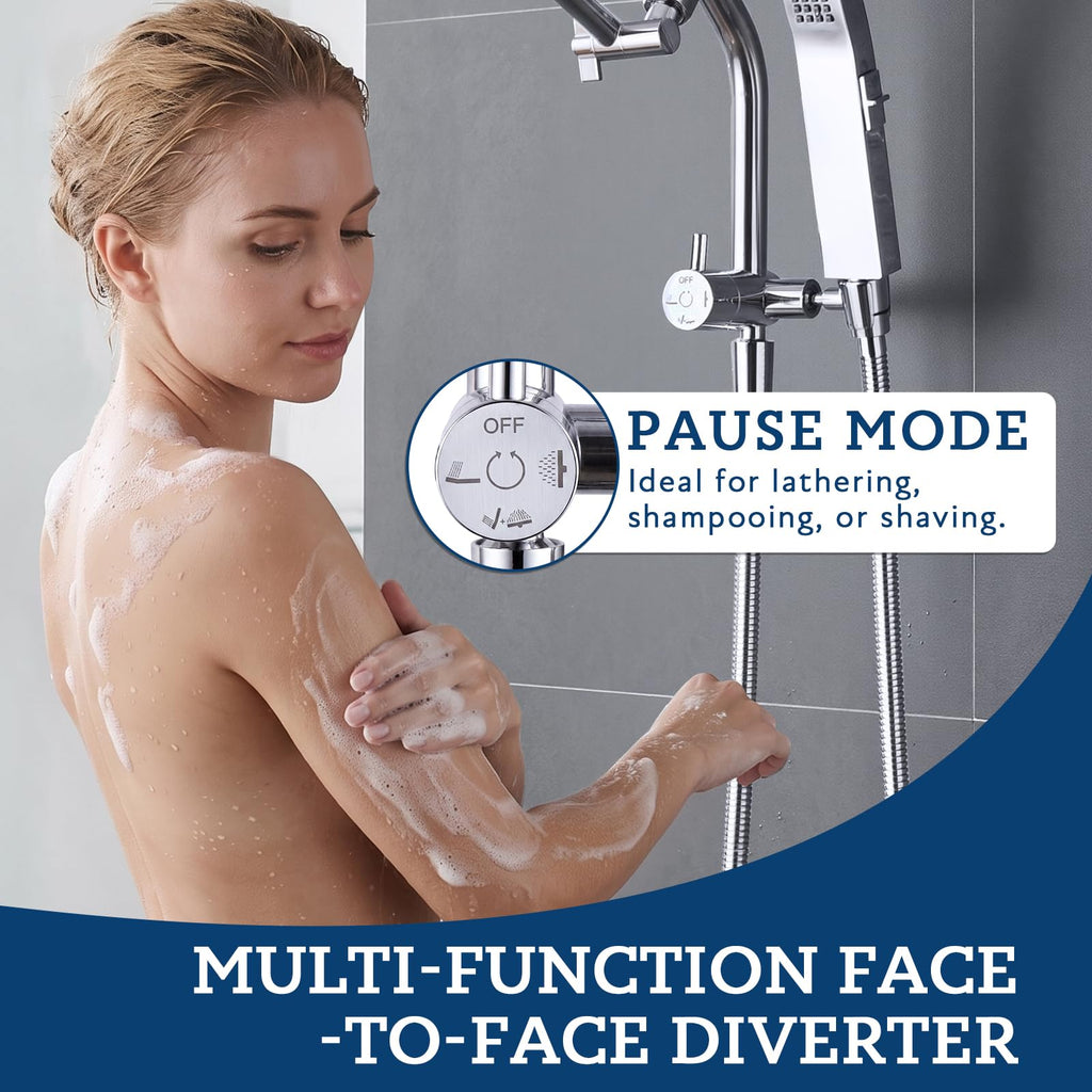 G-Promise Inch All Metal Rain Shower Head with Handheld