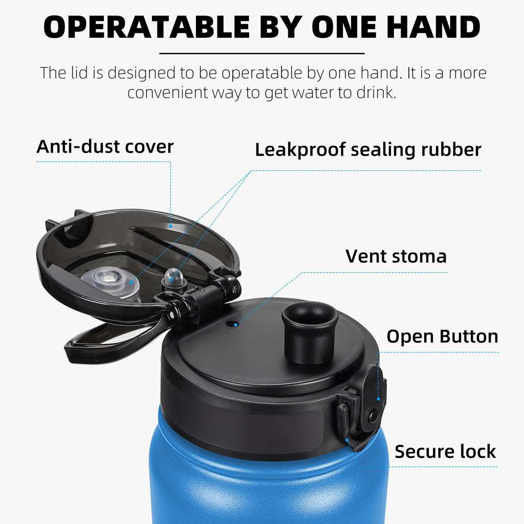 Fanhaw Stainless Steel Water Bottle with Chug Lid - Sky Blue / 20 Ounces view 1
