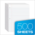 Oxford Filler Paper, 8 x 10-1/2 Inch Wide Ruled Paper, 3 Hole Punch, Loose Leaf Notebook Paper for 3 Ring Binders, 500
