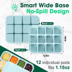 3 Pack Baby Food Freezer Tray with Lids - Blue view 1