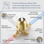 DIFEINI Tub Shower Faucet Combo Set Bathtub Faucet Set Shower System with Tub Spout Shower Tub Kit Shower Valve and