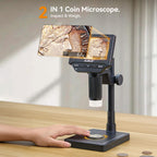 Elikliv EDM4C Coin Microscope with Scale, 4.3" Weighing Digital Magnifier