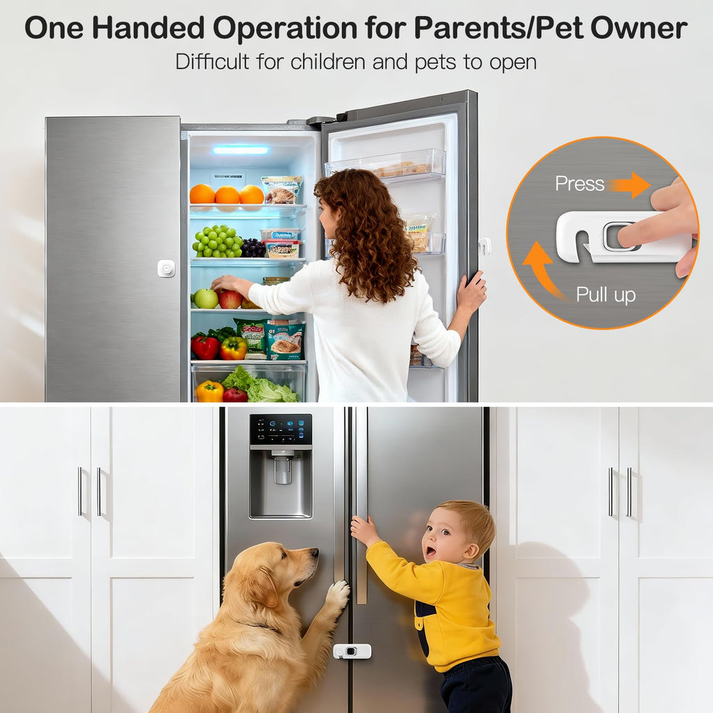 Fridge Locks for Kids with Strong Adhesive - White / 2 Pack view 2