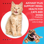 Pet Health Pharma Azovast Plus Kidney Health Supplement for Dogs & Cats -24 Billion CFU- NO Refrigeration Required