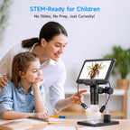 Leanking Digital Microscope for Adults Kids 7inch Screen Coin Magnifier Microscopes for Error Coins PCB, Bugs, STEM