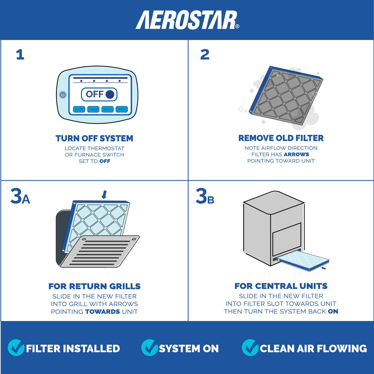 Aerostar Air Filter 16x25x1 MERV 11 AC Filter, HVAC, Furnace Filter, – 6 Pack