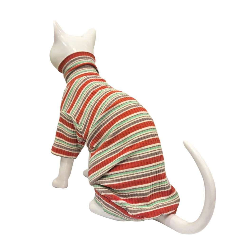 Kitipcoo Vintage Striped Turtleneck Cotton Cat Vest - view 10