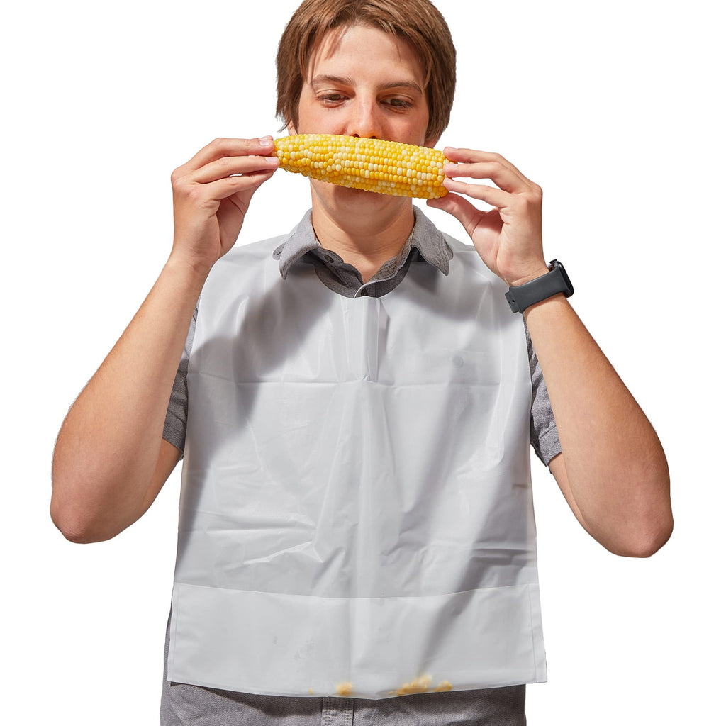 Lonesa Adult Plastic Disposable Crumb Catcher Bibs (30) (additional view 1)