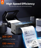Rongta Bluetooth Shipping Label Printer, Wireless 4x6 Thermal Label Printer for Shipping Packages, Support Phones (Pack of 50)