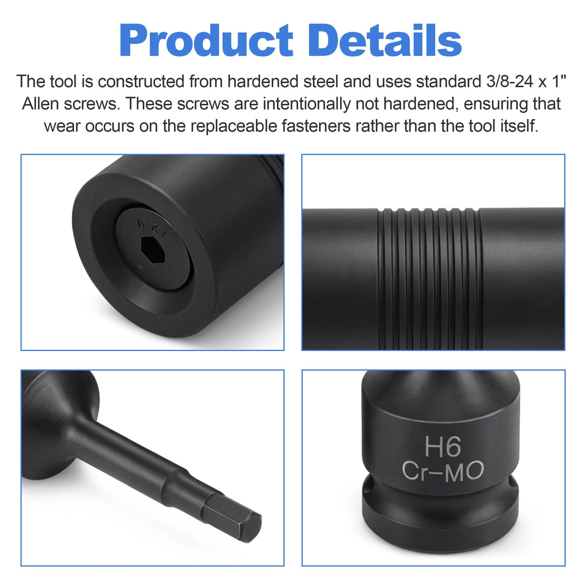 Door Frame Dimpling Tool Kit for Hardened Steel, Double-Sided Design (additional view 5)
