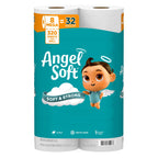 Angel Soft Toilet Paper Bulk Bathroom Tissue, 8 Mega Rolls=32 Regular Rolls (79414) (Pack of 8)