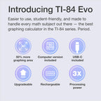 TI-84 Evo Graphing Calculator Texas Instruments, Lavender (84EVO/FC/1L1/A5)